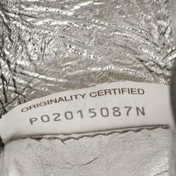 Pre Owned Bottega Veneta Silver Intreccio Leather Cassette Shoulder Bag