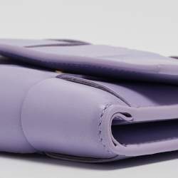 Pre Owned Bottega Veneta Lilac Intrecciato Leather Cassette Trifold Wallet