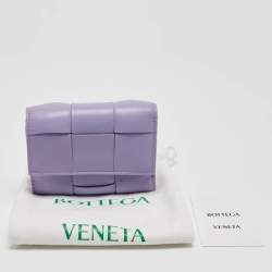 Pre Owned Bottega Veneta Lilac Intrecciato Leather Cassette Trifold Wallet