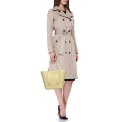 مملوكة مسبقًا Bottega Veneta Cream Rubber Mini Arco Tote