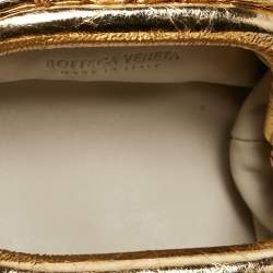 Pre Owned Bottega Veneta Metallic Gold Leather The Pouch Coin Purse
