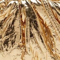 Pre Owned Bottega Veneta Metallic Gold Leather The Pouch Coin Purse