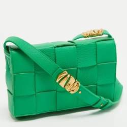 مملوكة مسبقًا Bottega Veneta Green Intrecciato Leather Cassette Shoulder Bag
