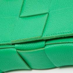 مملوكة مسبقًا Bottega Veneta Green Intrecciato Leather Cassette Shoulder Bag