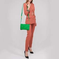 مملوكة مسبقًا Bottega Veneta Green Intrecciato Leather Cassette Shoulder Bag