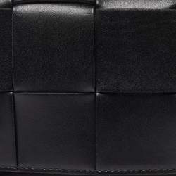 Pre Owned Bottega Veneta Black Intrecciato Leather Mini Cassette Belt Bag