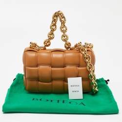 Bottega Veneta Caramel Padded Leather Cassette Chain Bag