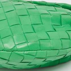 Pre Owned Bottega Veneta Green Intrecciato Leather Mini Jodie Hobo