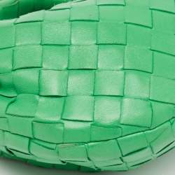 Pre Owned Bottega Veneta Green Intrecciato Leather Mini Jodie Hobo