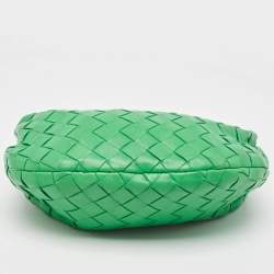 Pre Owned Bottega Veneta Green Intrecciato Leather Mini Jodie Hobo