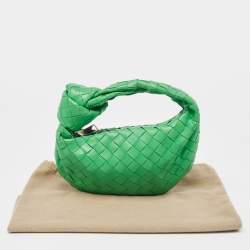 Pre Owned Bottega Veneta Green Intrecciato Leather Mini Jodie Hobo