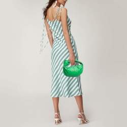 Pre Owned Bottega Veneta Green Intrecciato Leather Mini Jodie Hobo