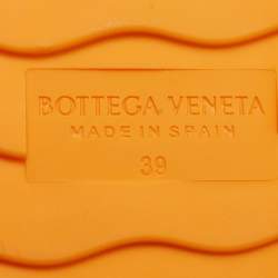 مملوكة مسبقًا Bottega Veneta Orange Mesh and Leather Wedge Espadrille Ankle Wrap Pumps Size 39