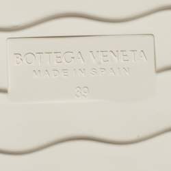 مملوكة مسبقًا Bottega Veneta White Mesh and Leather Wedge Platform Espadrille Ankle Wrap Sandals Size 39