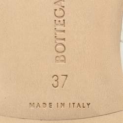 Pre Owned Bottega Veneta Cream Leather Lido Flat Slides Size 37