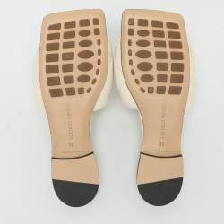 Bottega Veneta Cream Leather Lido Flat Slides Size 36