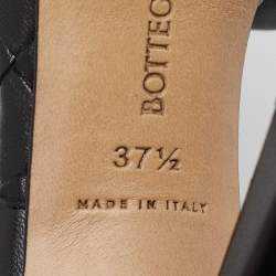 مملوكة مسبقًا Bottega Veneta Black Woven Leather Lido Slide Sandals Size 37.5