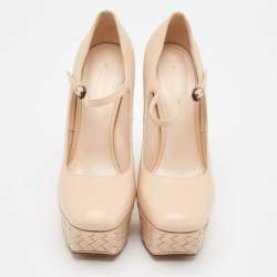 مملوكة مسبقًا Bottega Veneta Beige Leather Mary Jane Pumps Size 38