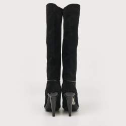 Pre Owned Bottega Veneta Black Suede Knee Length Boots Size 40