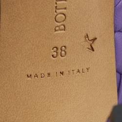 مملوكة مسبقًا Bottega Veneta Purple Woven Leather Slide Sandals Size 38