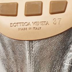 Bottega Veneta Silver Leather Glitter Plexiglass Almond Pumps Size 37