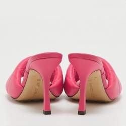 Bottega Veneta Pink Quilted Leather Lido Slide Sandals Size 39
