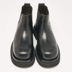 Bottega Veneta Black Leather Lug Chelsea Ankle Boots Size 41