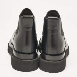 Bottega Veneta Black Leather Lug Chelsea Ankle Boots Size 41