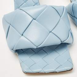 مملوكة مسبقًا Bottega Veneta Blue Leather Lido Slide Sandals Size 39