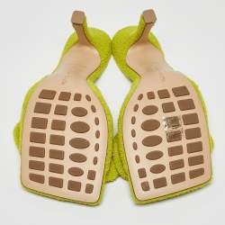 Bottega Veneta Green Terry Fabric Bow Slide Sandals Size 39