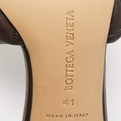 Pre Owned Bottega Veneta Brown Padded Leather Lido Slide Sandals Size 41