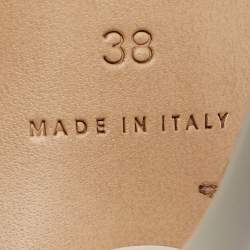 Bottega Veneta White Leather Dot Ankle Strap Sandals Size 38