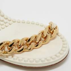 Bottega Veneta White Leather Dot Ankle Strap Sandals Size 38