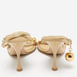 Bottega Veneta Beige Leather Dot Ankle Strap Sandals Size 38.5