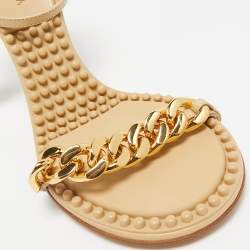 Bottega Veneta Beige Leather Dot Ankle Strap Sandals Size 38.5