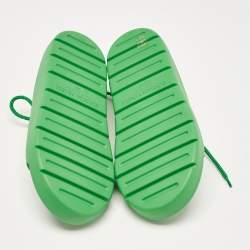 Pre Owned Bottega Veneta Green Rubber Lace Up Flat Sandals Size 39