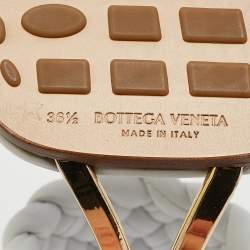 Bottega Veneta White Intrecciato Leather Lido Slide Sandals Size 36.5
