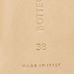 Pre Owned Bottega Veneta Beige Quilted Leather Lido Flat Slides Size 38