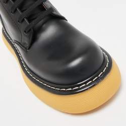 Bottega Veneta Black Leather The Bounce Ankle Boots Size 37