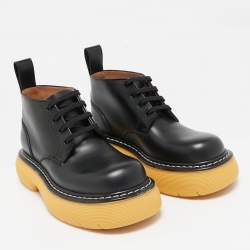 Bottega Veneta Black Leather The Bounce Ankle Boots Size 37