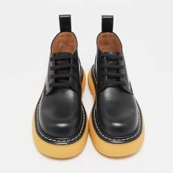 Bottega Veneta Black Leather The Bounce Ankle Boots Size 37