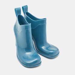 Bottega Veneta Blue Rubber Ankle Boots Size 37