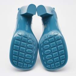 Bottega Veneta Blue Rubber Ankle Boots Size 37