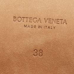 Pre Owned Bottega Veneta Beige Leather Slide Sandals Size 38