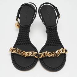 Bottega Veneta Black Leather Dot Ankle Strap Sandals Size 40.5