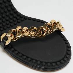 Bottega Veneta Black Leather Dot Ankle Strap Sandals Size 40.5