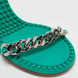 Bottega Veneta Green Leather Dot Ankle Strap Sandals Size 41