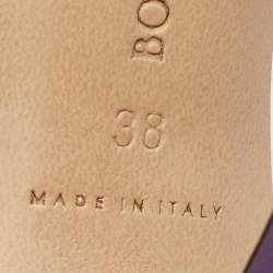Bottega Veneta Purple Leather Stretch Square Toe Slide Sandals Size 38
