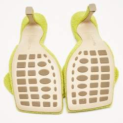 Bottega Veneta Lime Green Terry Fabric Bow Slide Sandals Size 38