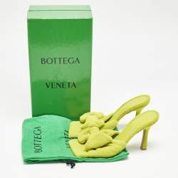 Bottega Veneta Lime Green Terry Fabric Bow Slide Sandals Size 38